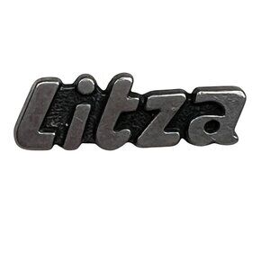Vintage Litza Pin Silver Tone Black German Sweater Brand